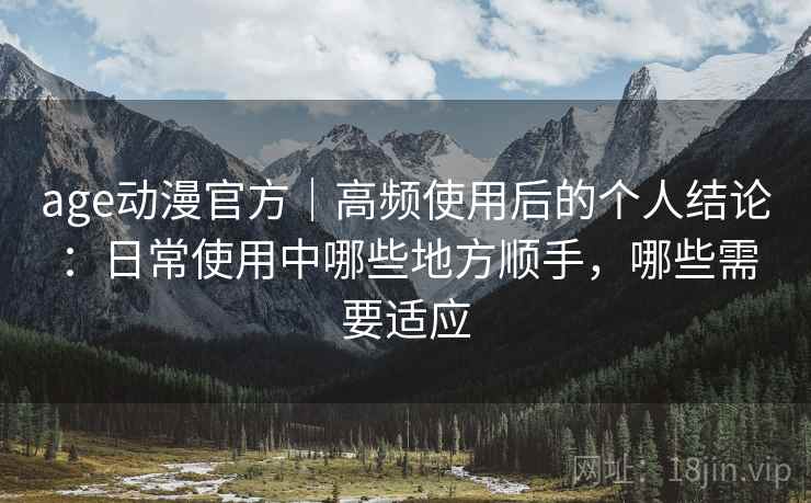 age动漫官方｜高频使用后的个人结论：日常使用中哪些地方顺手，哪些需要适应